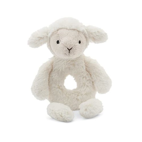 Jellycat Bashful Lamb Soft Plush Baby Toy Ring Rattle