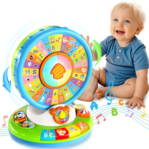 Duchong Learning Toy for Kids 1 2 3 Year Old Boys Girls, Spin and Sing Alphabet Zoo with Sounds, Interactive Educational Toys for Toddler 2-3, First Christmas 1st Birthday Gifts Toy