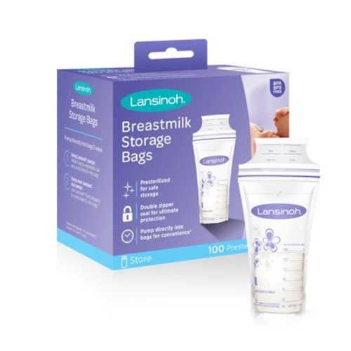 Lansinoh Breast Milk Storage Bags - 6oz/180ml, 100 Count - Blue