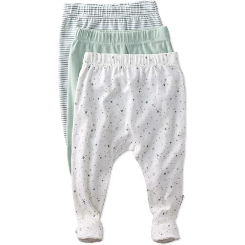 Unisex-Baby Fallon 3-Pack Footed Pants 100% Organic Cotton Bottoms for Baby Boys & Girls