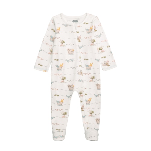 Noahs Ark Zip Sleeper for Kids 0-3M White Color | Mud Pie