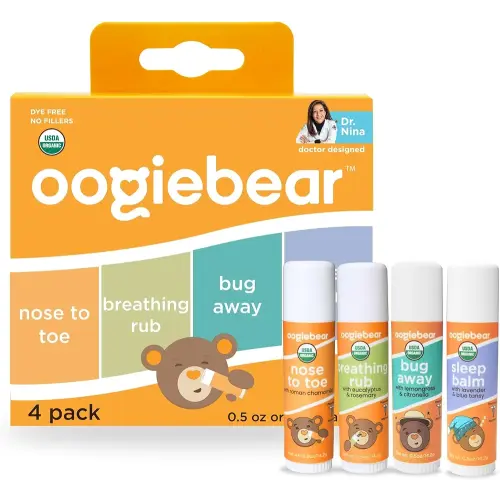 oogiebear Organic Baby Balm 4-Pack – Nose-to-Toe, Breathing Rub, Bug Away & Sleep Balm – Natural & Organic Soothing Care for Babies & Toddlers