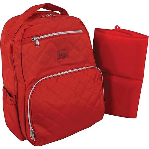 Hudson Baby Unisex Baby Premium Diaper Bag Backpack and Changing Pad, Red, One Size