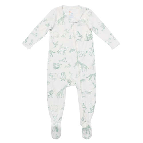 Marley Zip Pajama in Seafoam Animal Parade - 3M