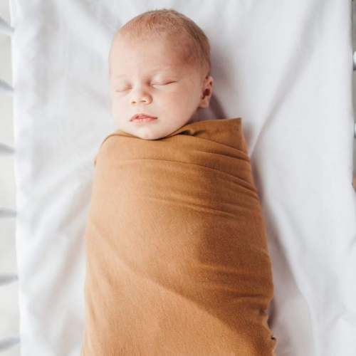 Knit Swaddle Blanket - Camel