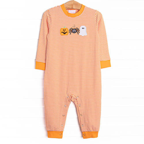 Spooks and Spiders Applique Romper, Orange – Stitchy Fish
