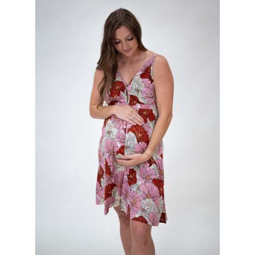 Juliet Labor & Postpartum Gown Pink Poppy