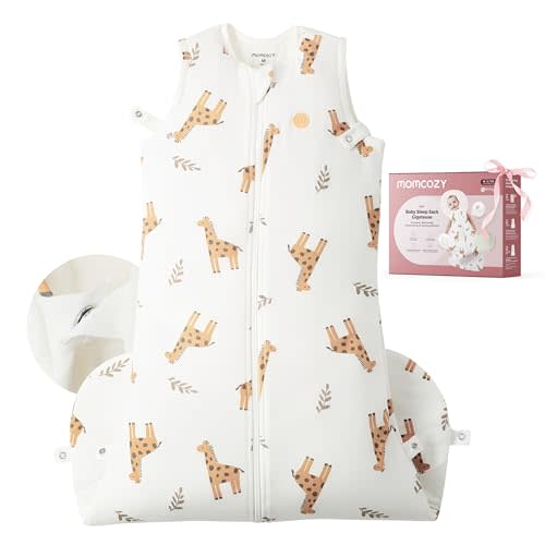 Momcozy Sleep Sack for Baby 6–12 Months, 1.5 TOG Baby Wearable Blanket | Supportive Plush Filling, Two-Way Zipper for Easy Diaper Changes, Snap-Fit Design for Growing Babies, Medium, Giraffe