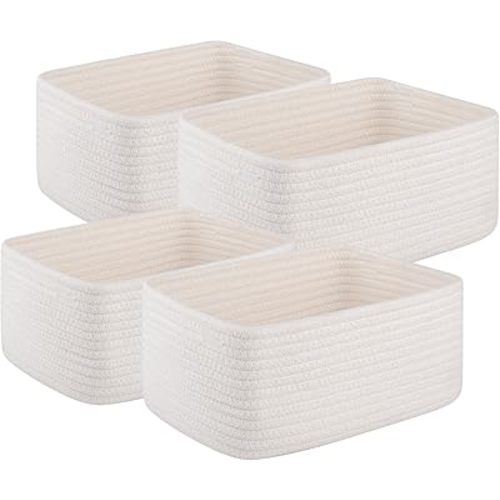 OIAHOMY 4 PACK 7L Storage Baskets for Organizing Storage Bins White