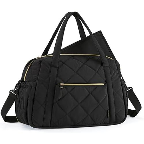 mommore Diaper Bag Tote, Large Baby Bag Expandable for 2 Kids/Twins, Lightweight Mommy Bag Quilted Tote Bag Travel Hospital