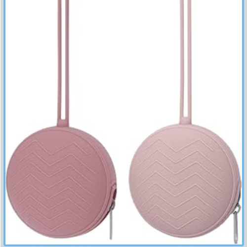 2 Pack Silicone Pacifier Holder Case, BPA Free Newborn Baby Pouch for Boys & Girls, Portable Container (Powder Rose, Dusty Lilac)