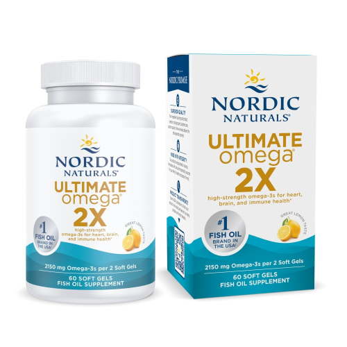 Nordic Naturals Ultimate Omega 2X Softgels, Lemon, 2150 Mg, Fish Oil, 60 Ct