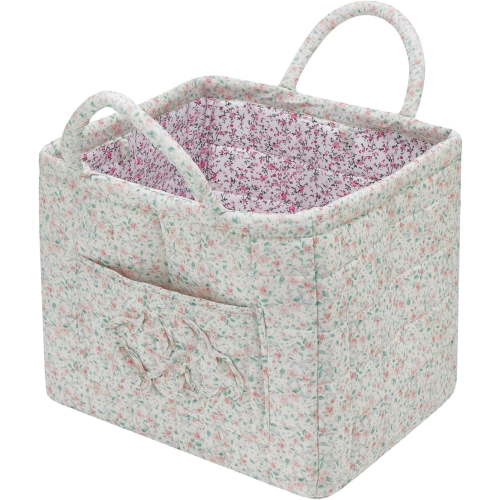 Floral Fabric Storage Basket Car Interior Storage Basket Underwear Sundries Laundry Baskets Supplies Home Organizer Bag, for Home, Picnic, Shopping (style 5)