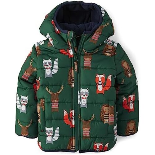 The Children's Place Baby and Toddler Boys' Medium Weight Wind-Resistant, Water-Resistant Puffer Jacket