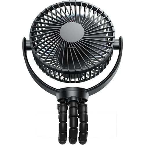 Portable Stroller Fan, Baby Stroller Fan, 5000mAh Battery Powered Fan, Portable Fan for Stroller, Desk, Travel, Car