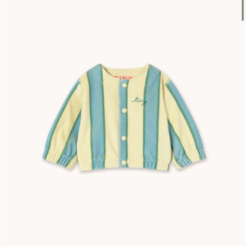 RETRO STRIPES TOWEL BABY JACKET dusty yellow | TINY