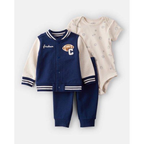 Baby 3-Piece Varsity Freshman Little Jacket Set - Navy/Ivory | Carter's