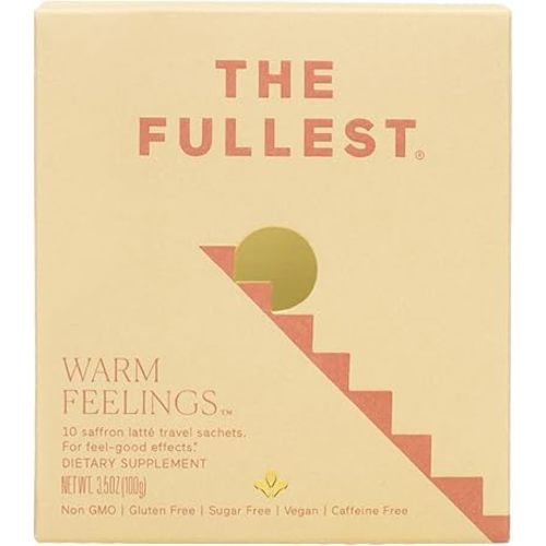 THE FULLEST - Saffron Latte 10 Single-Serving Sachets - Saffron, Cardamom, and Coconut Milk Based Wellness Powder for Mood and Sleep Support, Sugar-Free, Vegan, and Gluten-Free