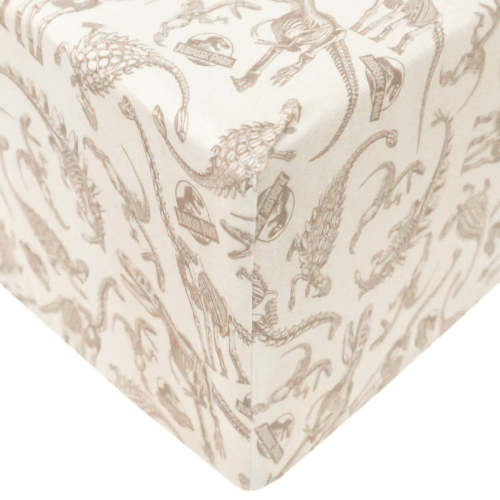 Premium Knit Fitted Crib Sheet - Jurassic Park Fossils