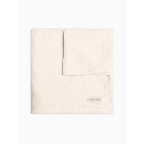 Colored Organics Baby Organic Cotton Swaddle - Infant Receiving Blanket - Ivory Muslin