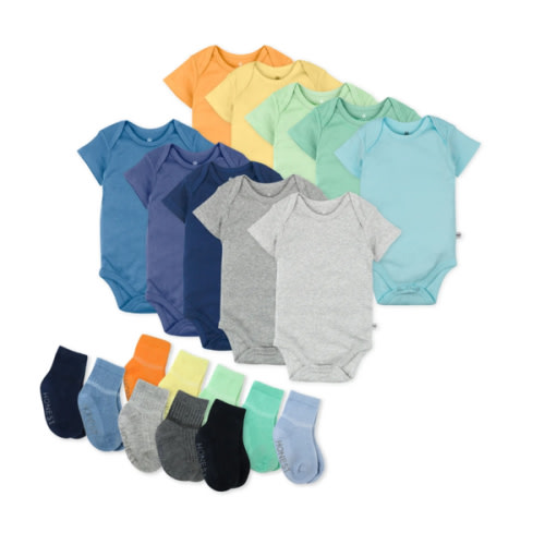 20-Pack Organic Cotton Short Sleeve Bodysuit & Sock Bundle | Honest Baby Clothing