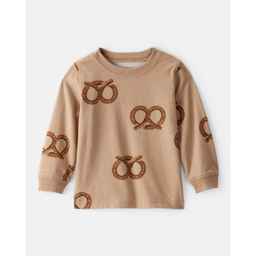Baby Boy Pretzel Print Long-Sleeve Tee - Brown | Carter's