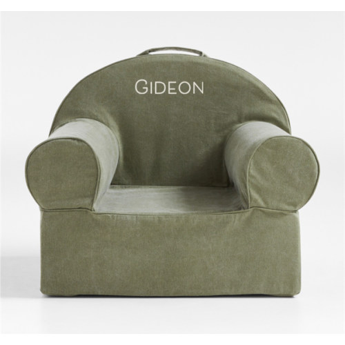 Personalized Large Cyprus Green Organic Cotton Kids Lounge Nod Chair