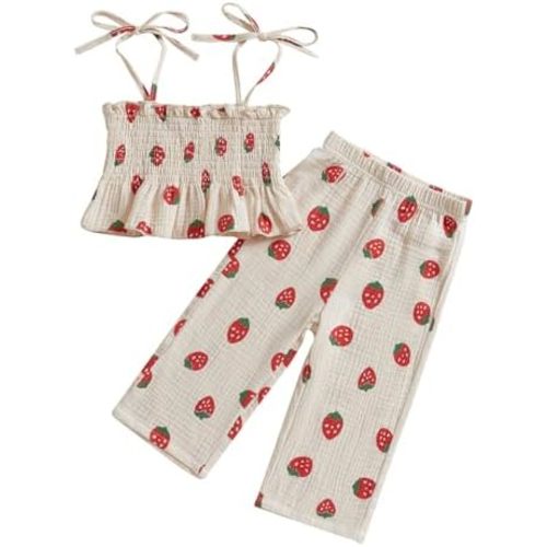 Toddler Baby Girl 4th of July Outfit Flag Bow Smocked Tops Elasitc Plaid Pants Infant Summer Fourth of July Outfits