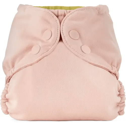 Esembly Cloth Diaper Cover - Reusable Swim Diaper, Waterproof, Breathable - Adjustable Outer Layer Over Absorbent Inner for Blowout Protection - Blush, Size 1 (7-17lbs)