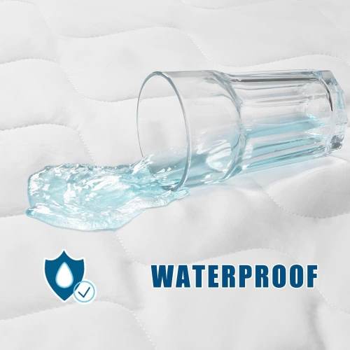 Waterproof Portable Crib Mattress Pad, Deluxe Quilted, Fitted Mattress Topper, Breathable, Quiet Allergen Barrier, 24"x38"x9"