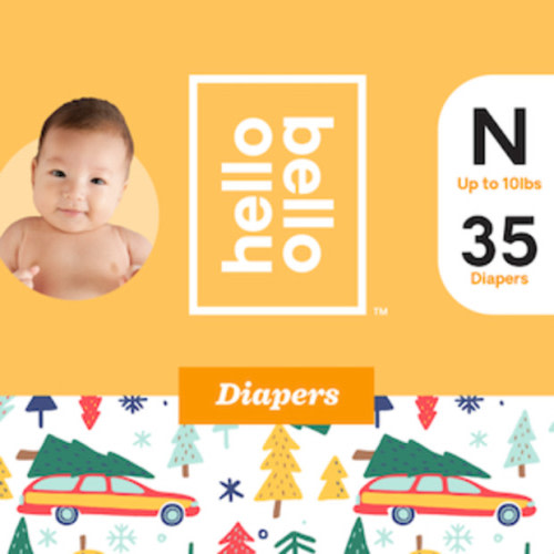 Hello Bello Diapers - Snowy Sloths - Size N (35ct)