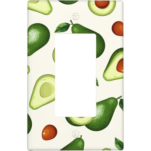 Cute Avocado Single Rocker Light Switch Cover Fruits Pattern Wall Plate Decorative Switch Plate Covers Kitchen Bathroom Home Decor