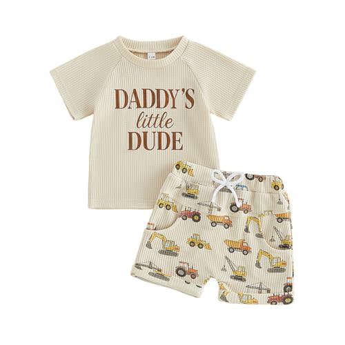 CIYCUIT Baby Boy Summer Outfits Infant Toddler Letter Print Short Sleeve T-Shirt Tops and Shorts 2Pcs Clothes