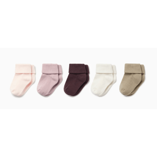 Ribbed Socks 5 Pack (Berry Mix): 6 - 12 M