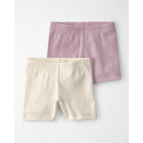 Baby Girl 2-Pack Organic Cotton Ribbed Pedal Shorts - Little Planet | Carter's