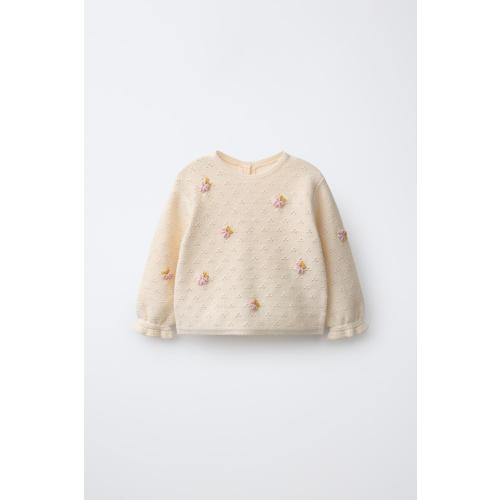 OPENWORK AND BOBBLE JUMPER - Ecru | ZARA United States
