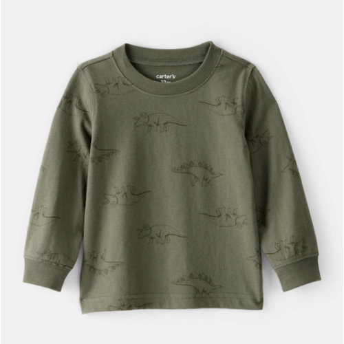 Baby Boy Dinosaur Print Long-Sleeve Tee - Green | Carter's