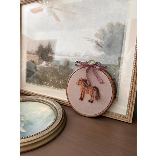 Needle Felted Horse Art | Handmade Nursery Decor