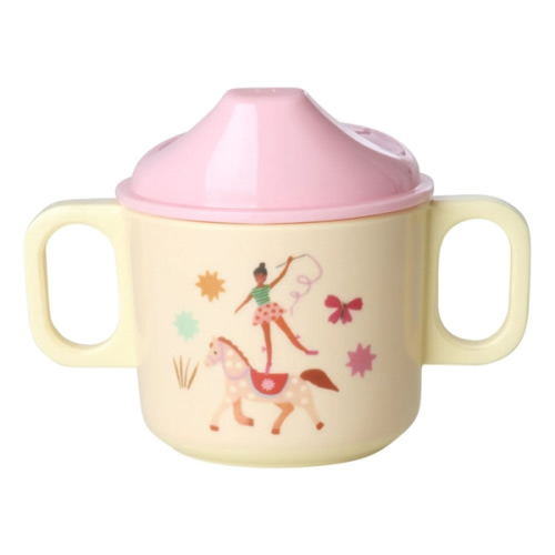 Rice - Fun Fair melamine training cup - Pink | Smallable