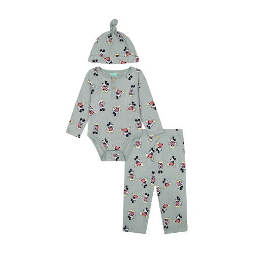 Mickey Mouse Baby Boys 3 Piece Rib Pant Set, Sizes 0-24M