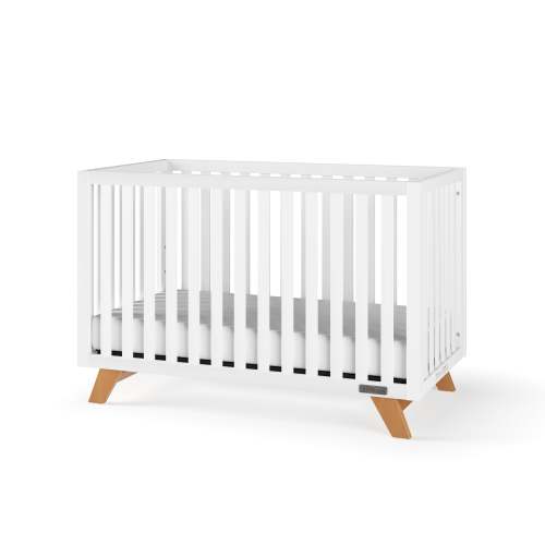 Soho 4 in 1 Crib, White/Natural | Convertible Cribs | Child Craft