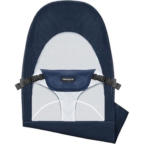 Fabric Seat for Bouncer - Cover for Baby Bjorn Bouncer Balance Soft & Bliss, Ventilated Mesh, Skin -Friendly, Machine Washable, Navy Blue