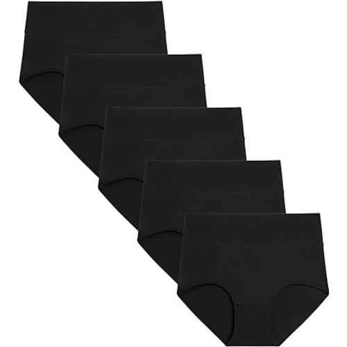 POKARLA Womens Cotton Underwear High Waist Full Coverage Briefs Soft Breathable Postpartum Panties Stretch Underpants