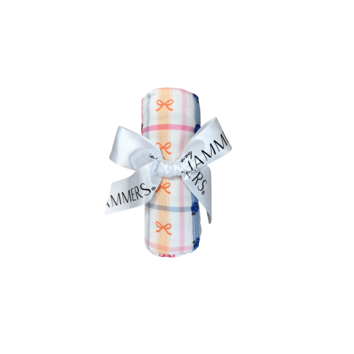 Floral Bow and Plaid Swaddle