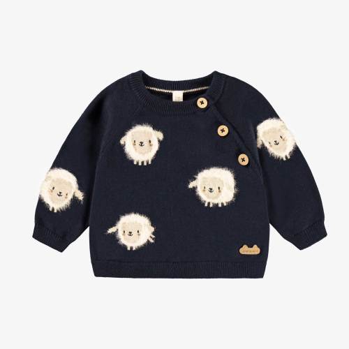 Chandail bleu marine en tricot, naissance | Souris Mini - Souris Mini
