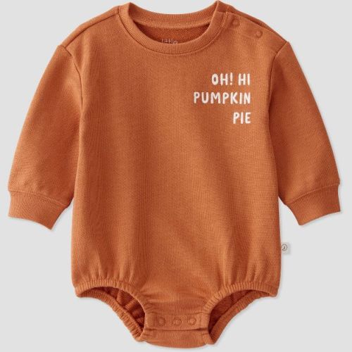 Little Planet By Carter's Baby Pumpkin Pie Long Sleeve Bodysuits - Orange Newborn