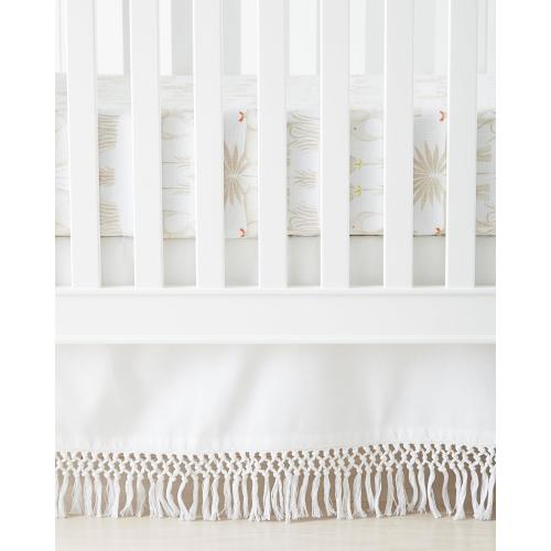Macramé Crib Skirt – White | Serena & Lily