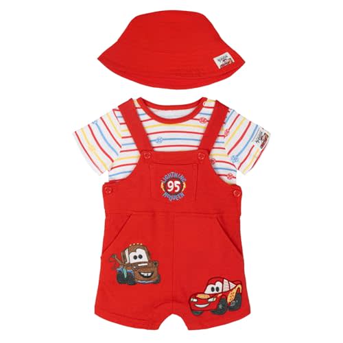 Disney Baby Boys' Tee and Shortall Set with Bucket Hat Newborn to Infant