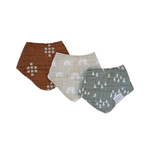 Mebie Baby Muslin Cotton Bib, 3 pack, Baby Bib Set for Burp, Spit Up, Drool, Bandana Bibs for Baby Boy or Baby Girl