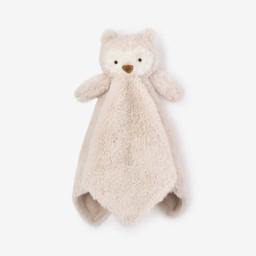 Owl Baby Security Blanket TAUPE / 15x15